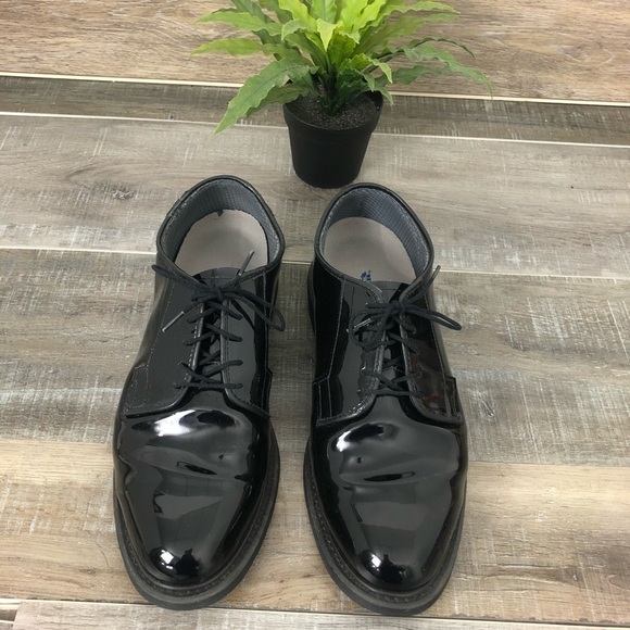 BATES Vibram Mens Black Patent Leather Shoe Size 9.5 - Picture 2 of 10